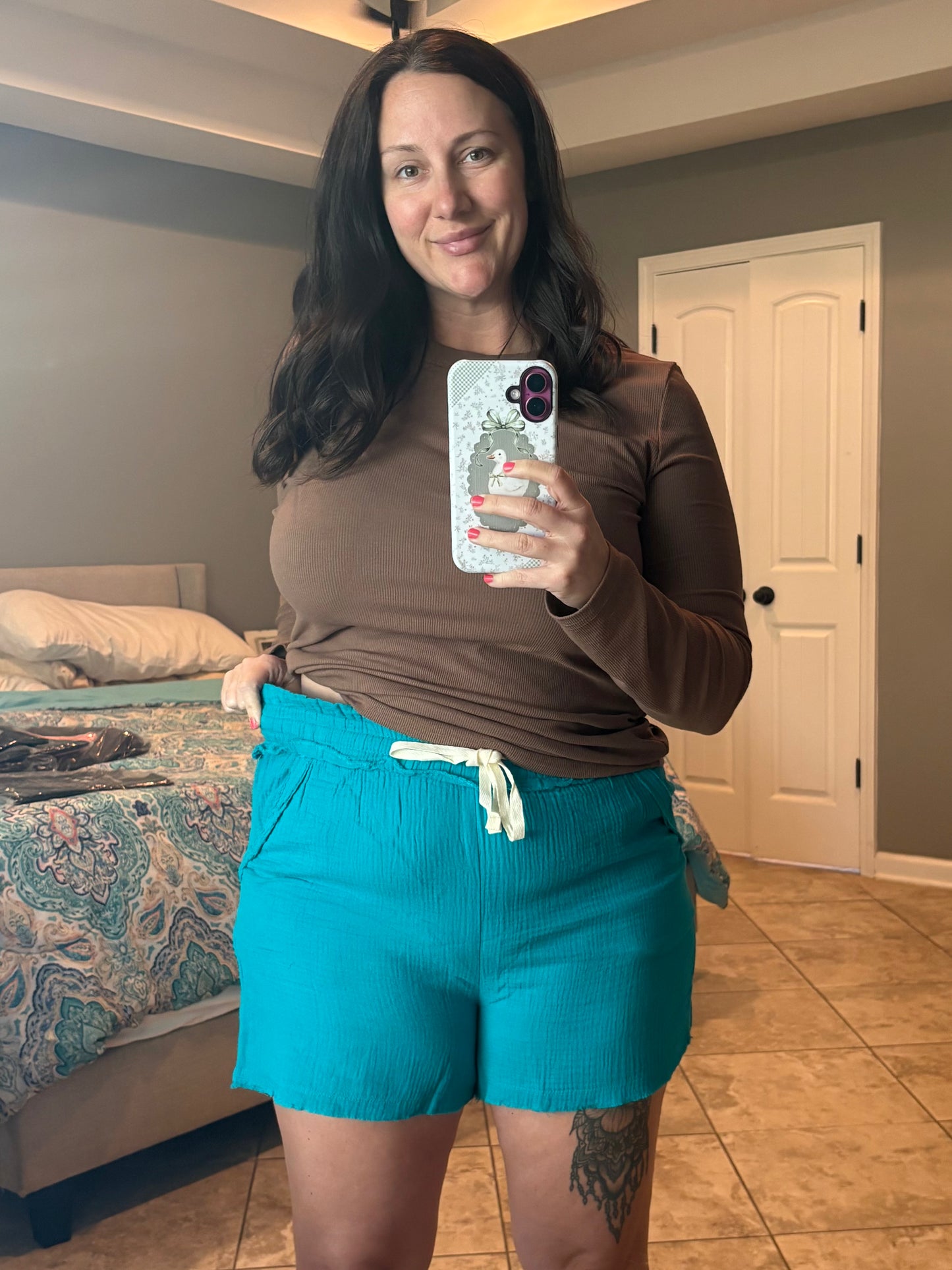 Zenana 100% Cotton Gauze Shorts