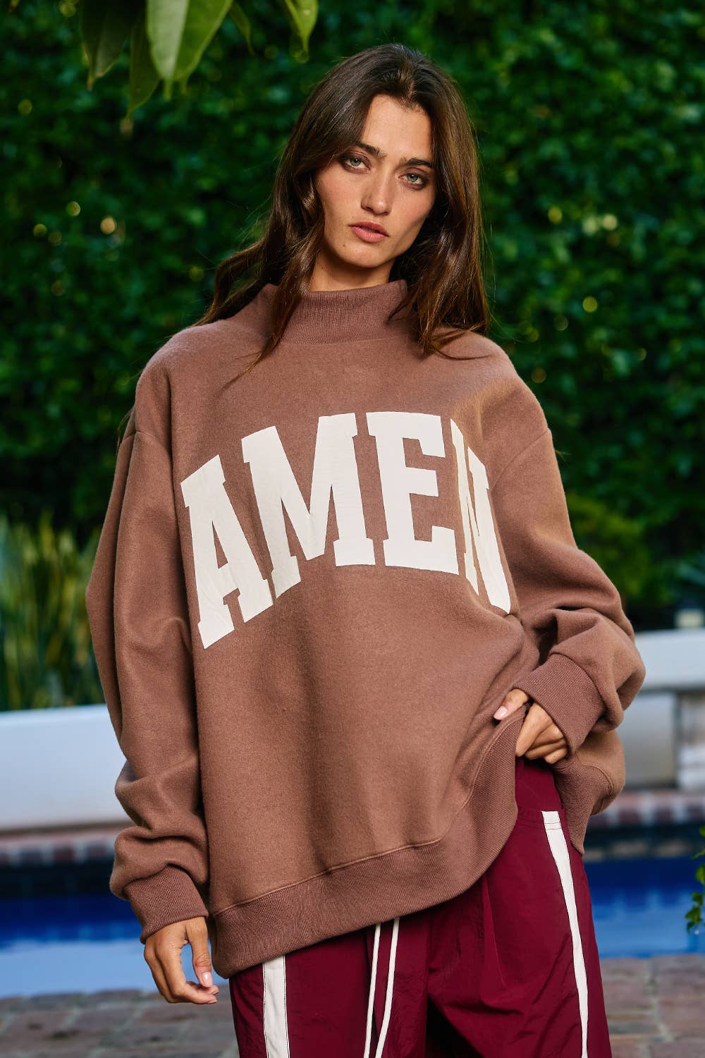 WWJD & AMEN Reversible Mockneck Sweatshirt