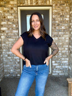 Soft Skies Waffle V Neck