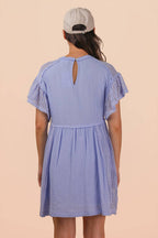 Waffle Knit Lace Detail Dress