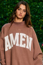 WWJD & AMEN Reversible Mockneck Sweatshirt