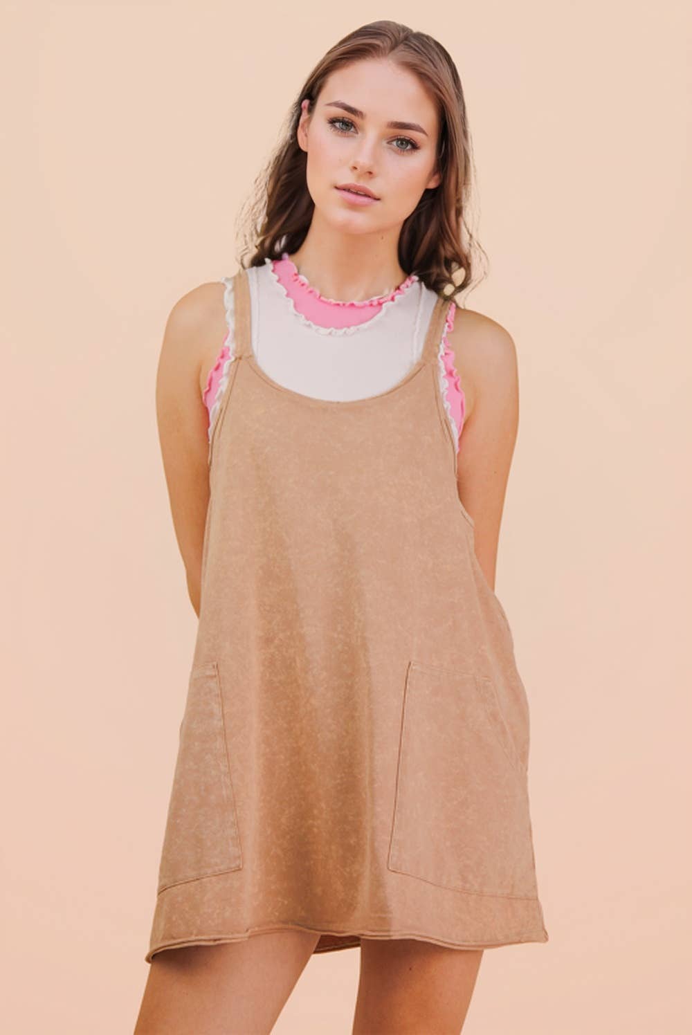Mineral Washed Romper Dress by Very J