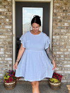 Waffle Knit Lace Detail Dress
