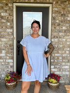 Waffle Knit Lace Detail Dress