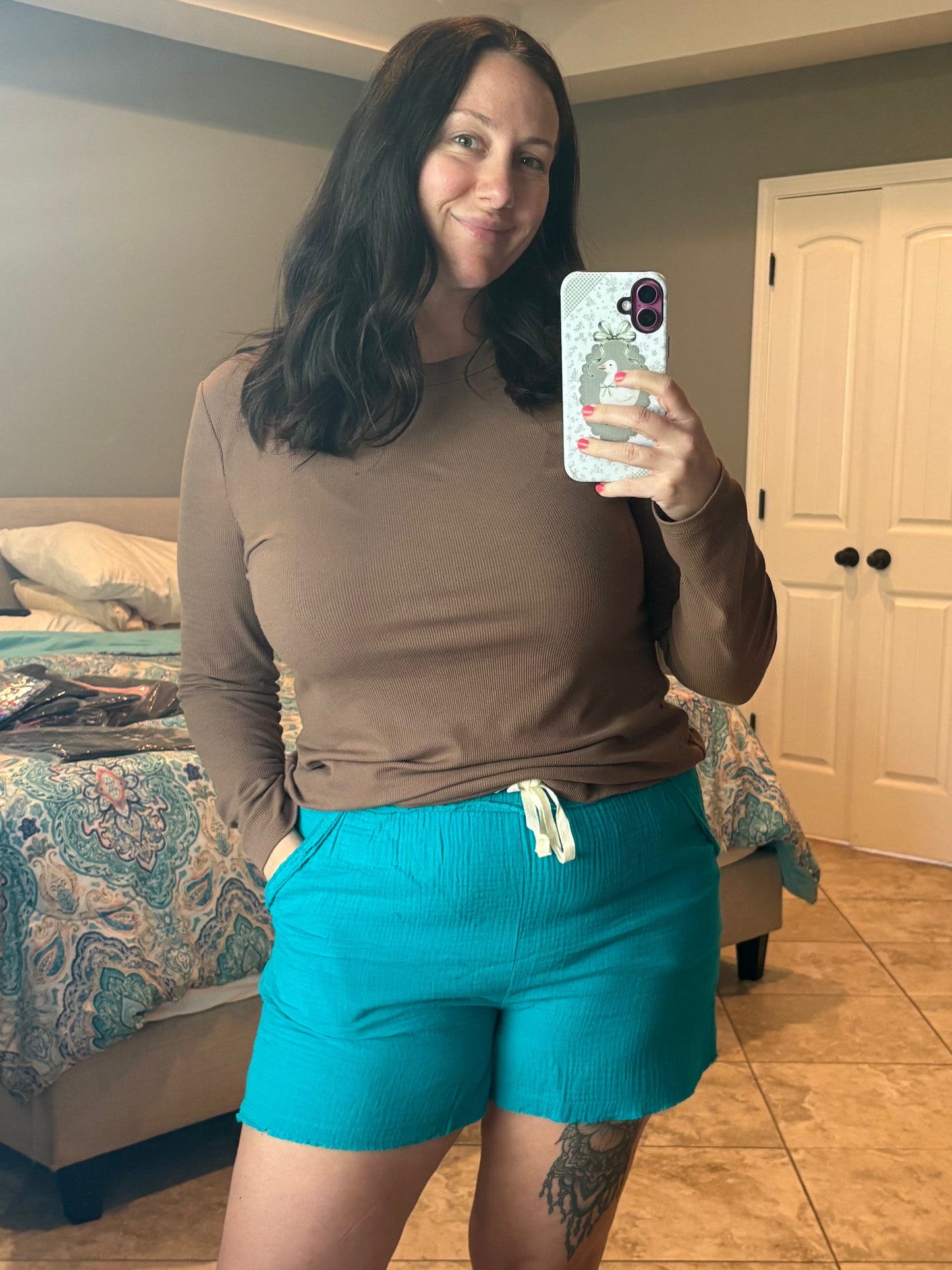 Zenana 100% Cotton Gauze Shorts