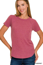 Zenana Baby Waffle Raglan Sleeve Top