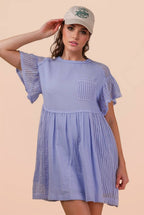 Waffle Knit Lace Detail Dress