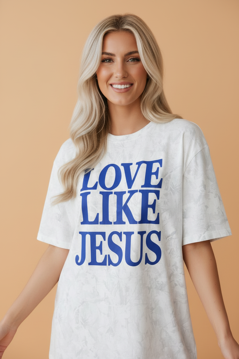 Love Like Jesus White Wash Camo Graphic